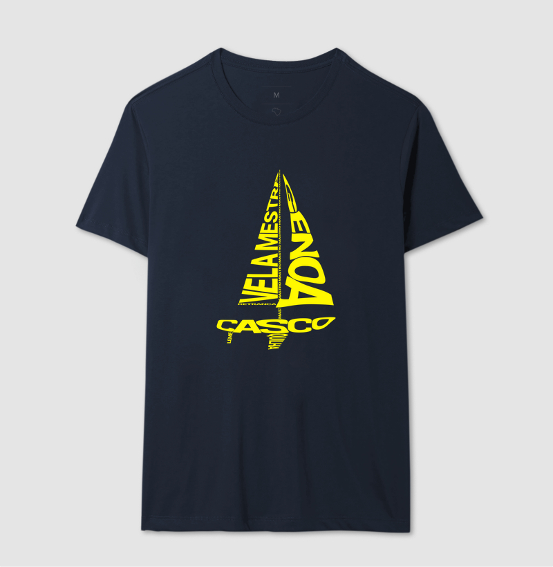 Camiseta Veleiro em Letras. Para Navegantes e Amantes do Mar.